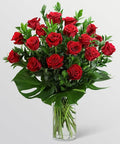 18 Long Stem Roses Vased