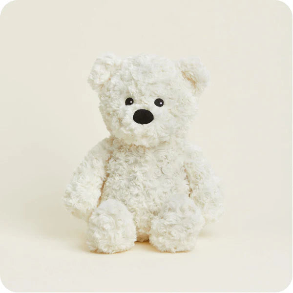 Large Curly White Bear Warmies Stuffed Animal
